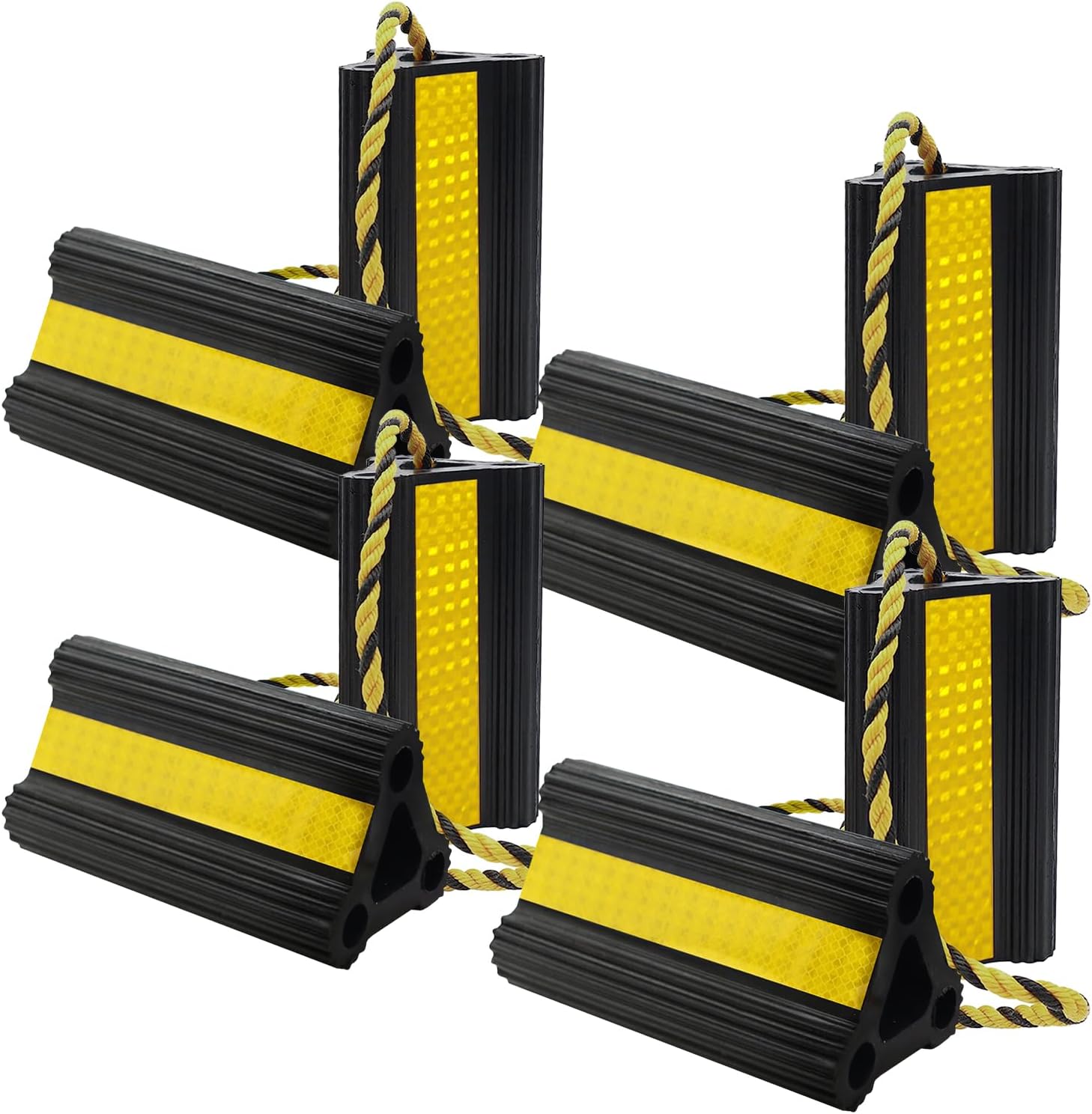 Vacallity Wheel Chocks - 8-Pack Heavy Duty Rubber Chocks