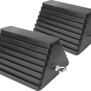MaxxHaul Heavy-Duty Rubber Wheel Chocks (2-Pack)