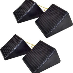 HOXWELL Rubber Wheel Chocks (Set of 4) - Heavy Duty RV Tire Chocks