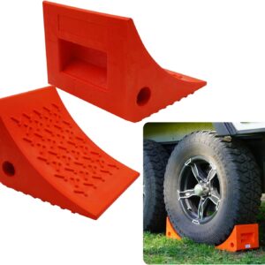SECURITYMAN Heavy-Duty Wheel Chocks (2-Pack) - Orange