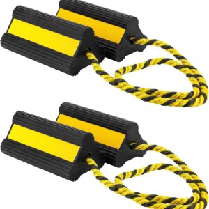 Heavy Duty RV Wheel Chocks - Yellow - 4 Pack