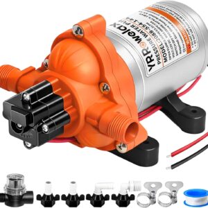 Quiet 12V RV Water Pump, 3.5GPM 45PSI Self-Priming