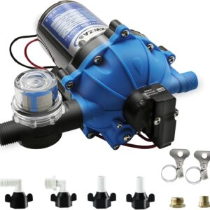 12V RV Water Pump 7.0GPM, 75PSI Self-Priming Diaphragm Pump