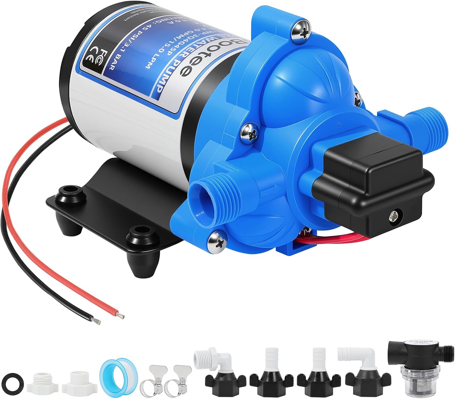 Bootee 12V RV Water Pump, 4.0 GPM, 45 PSI