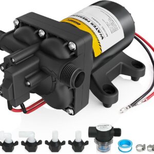 12V RV Water Pump, 5.0 GPM, 55 PSI Quiet Pump