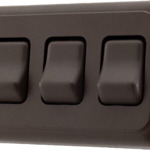 RV 3-Gang 12V Light Switch w/ Bezel - Brown