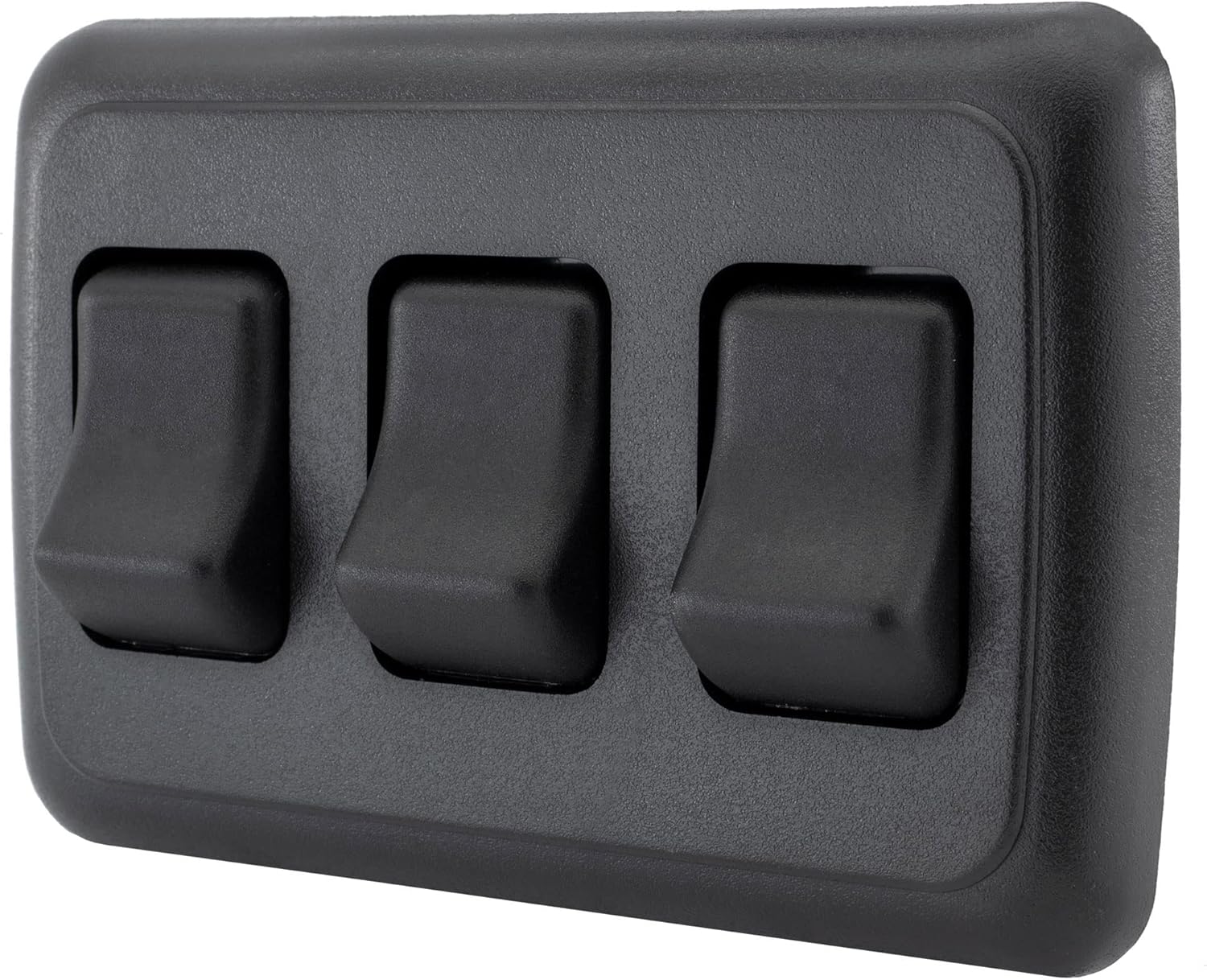 Black Triple SPST 12V Switch w/ Bezel for RV & Trailer