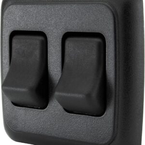 12V RV Double On-Off Switch w/ Bezel - Black