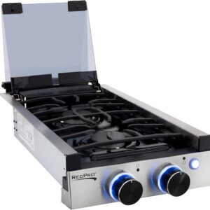 RecPro RV Gas Cooktop – 2 or 3 Burner Stainless Steel Stove