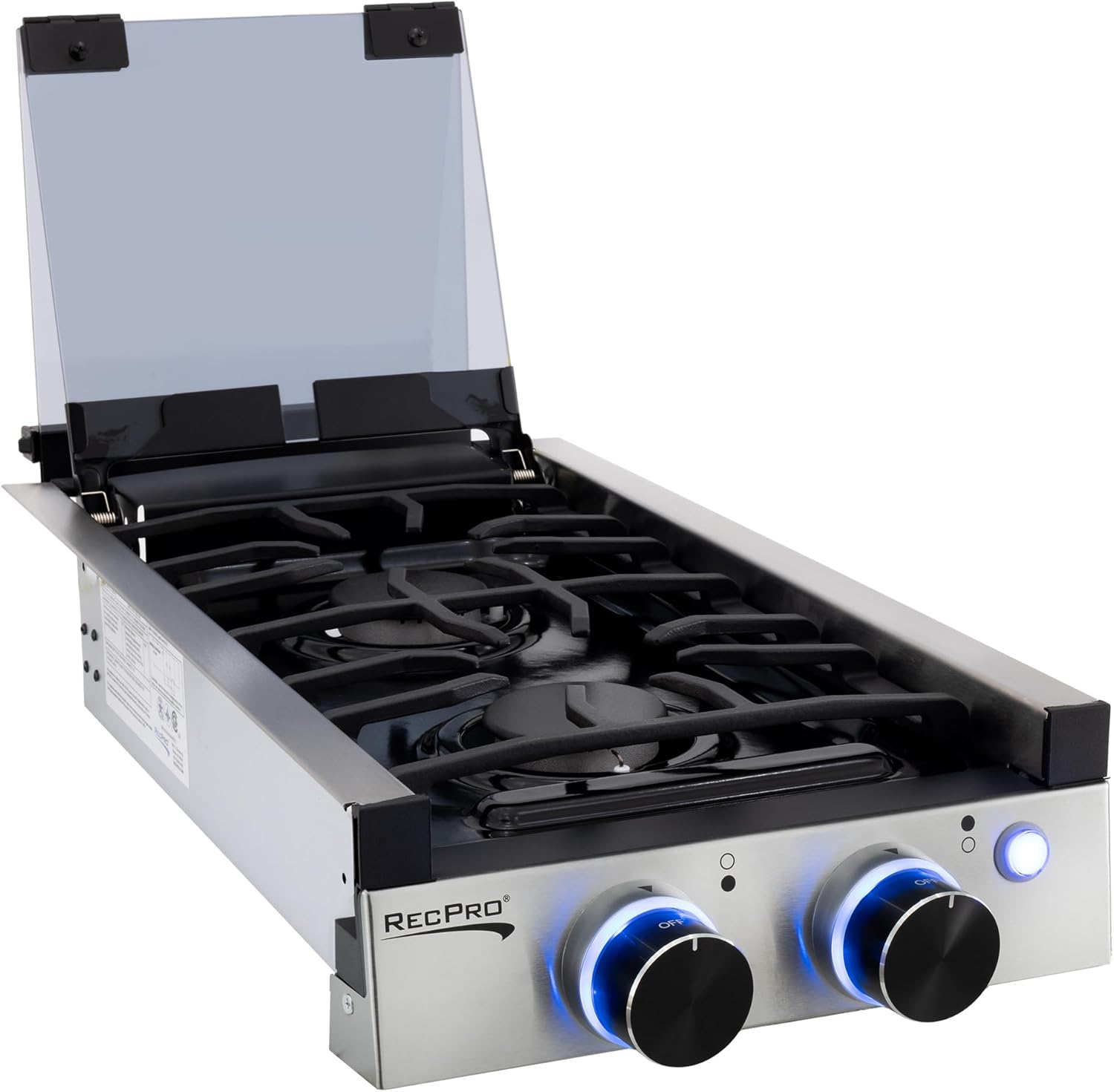 RecPro RV Gas Cooktop – 2 or 3 Burner Stainless Steel Stove