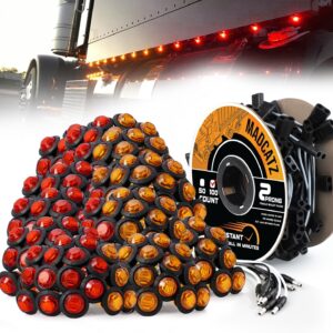 MADCATZ 100pc 3/4" Side Marker Lights Kit - Amber & Red 3LED