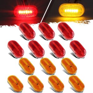 Partsam 14Pcs 4" Oval RV Trailer LED Marker Lights DOT Certified