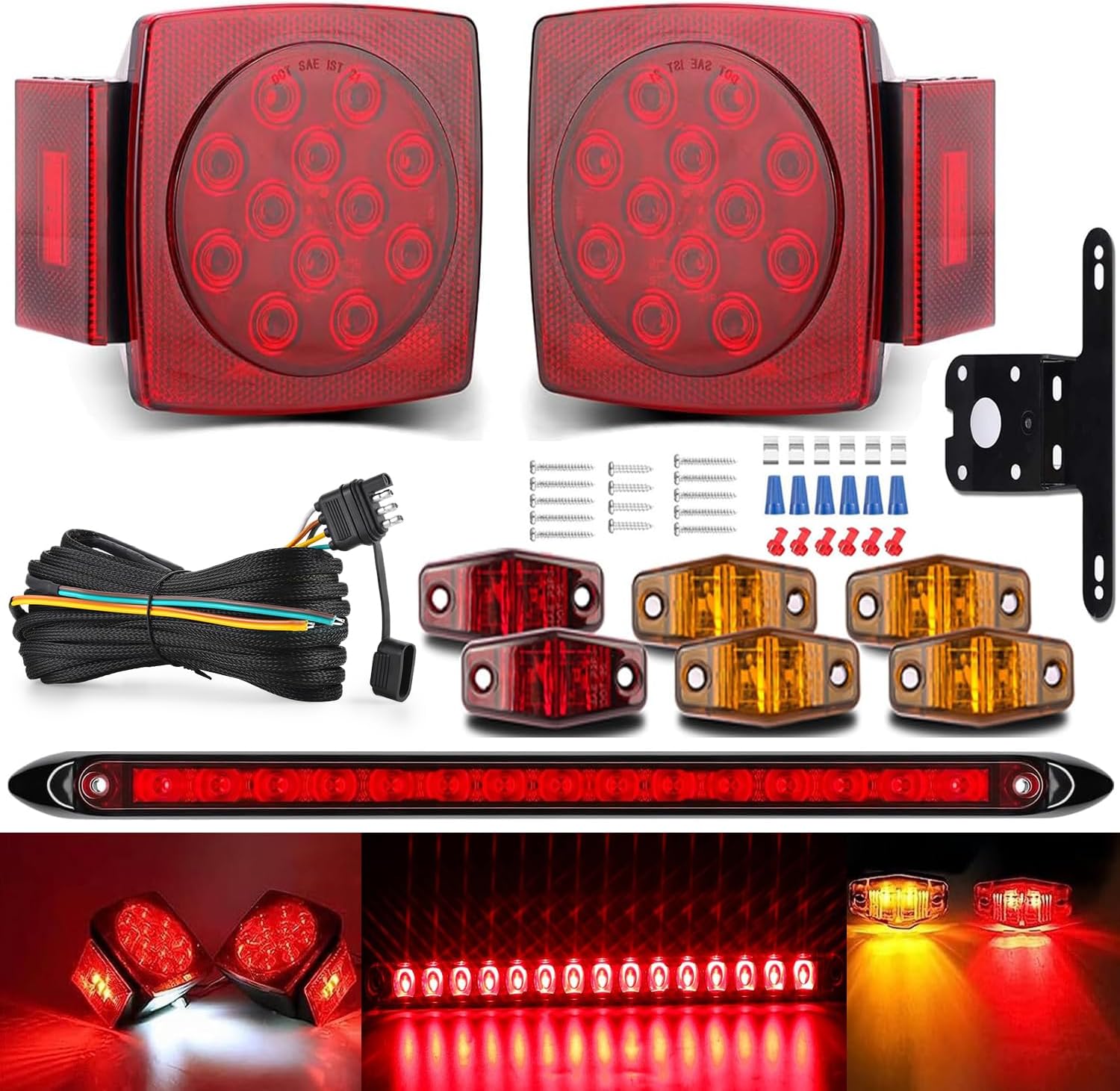 LIMICAR LED Boat Trailer Light Kit - IP67 Waterproof