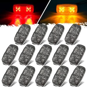 14x LED Double Bullseye Marker Lights, Red/Amber