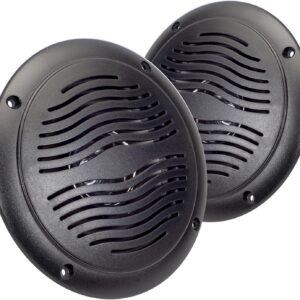 5in Waterproof Outdoor Speakers, 25W Peak, Black