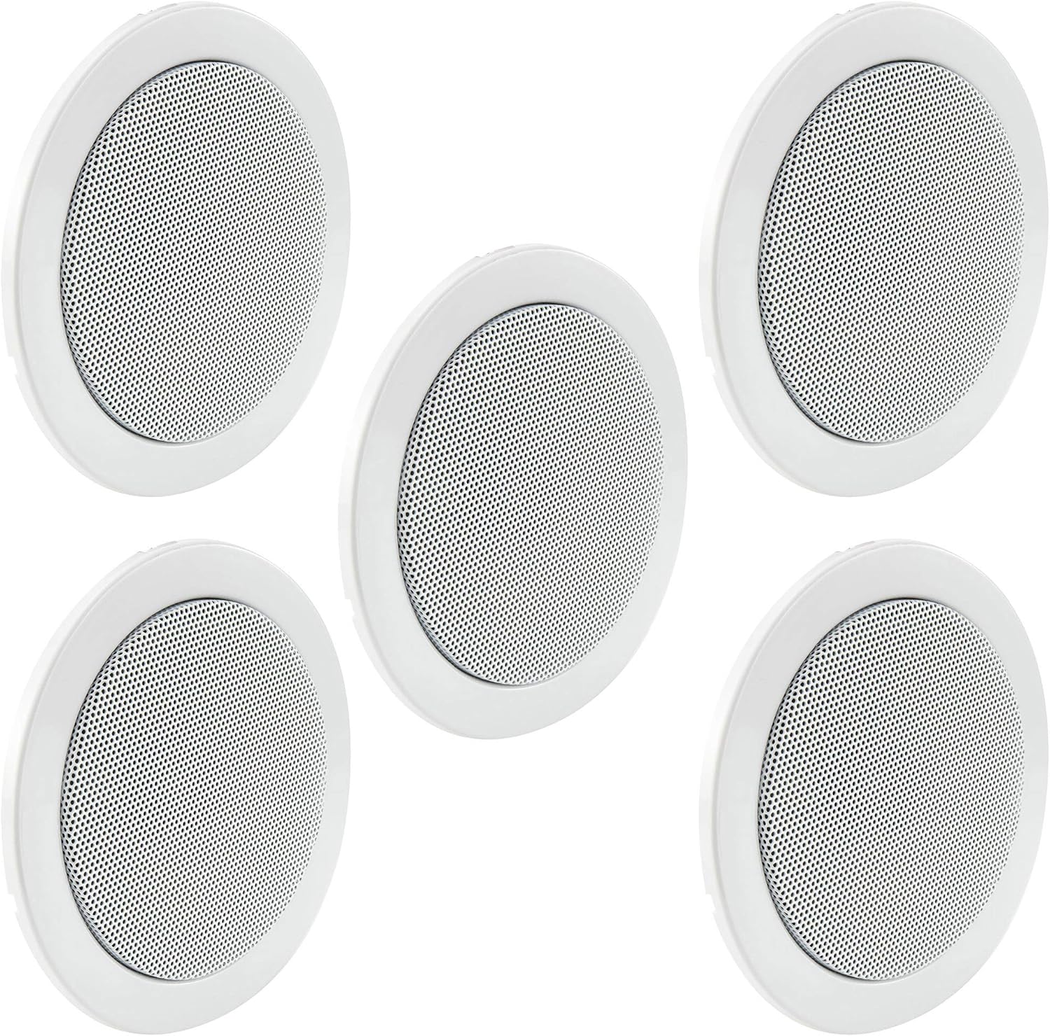 RecPro RV Ceiling Speakers - 5.25" White (5-Pack)