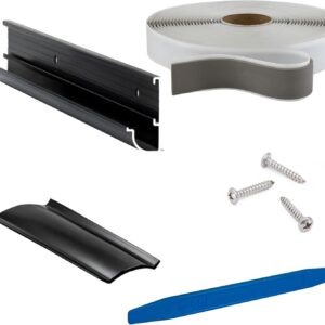 RecPro RV Rain Gutter Trim 92" - Black/White - 40ft Kit