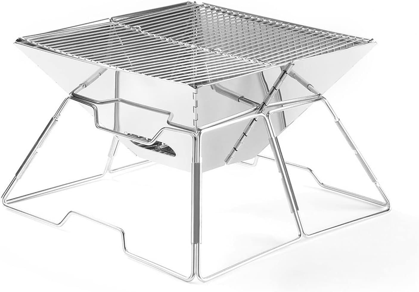 Stainless Steel Folding Camp Table & Grill