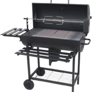 JBNCRYGD Large Charcoal Grill w/ Thermometer & Side Table