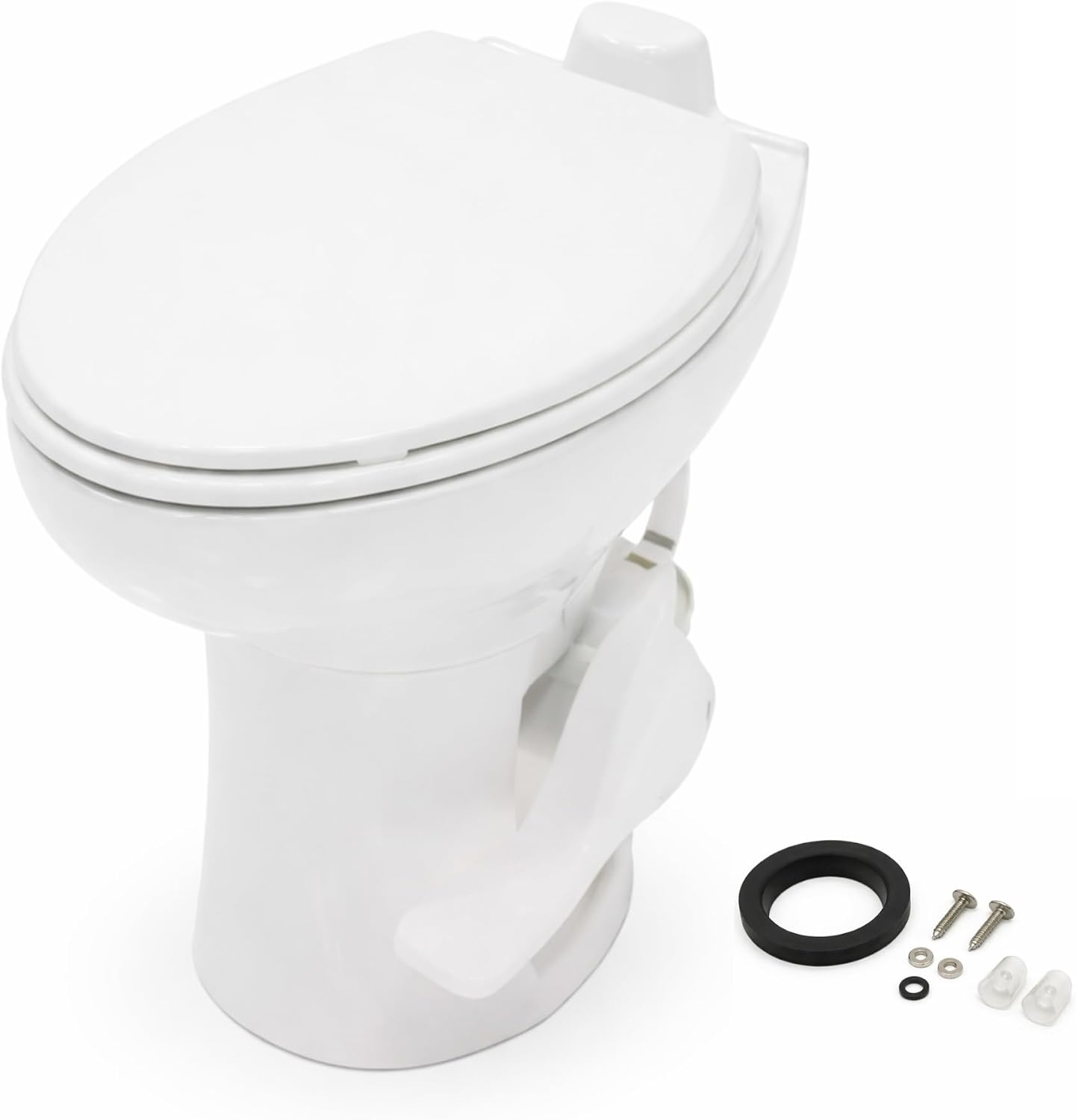 SEAFLO RV Porcelain Toilet, Elongated Bowl, 19in