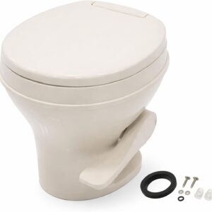 SEAFLO RV Toilet 18.4in Bone Parchment Foot Pedal