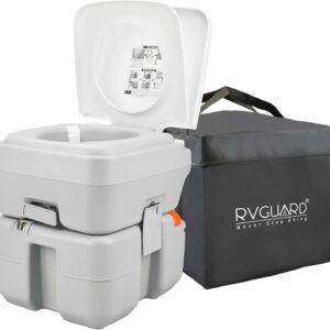 RVGUARD Portable Toilet - 5.3 Gal Waste Tank, Camping Use