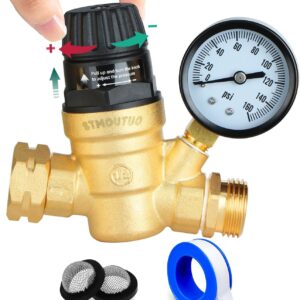 STMOUTUO RV Water Pressure Regulator with Gauge