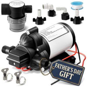 12V RV Water Pump Kit - 4.0 GPM, 45 PSI, Auto Pressure Switch