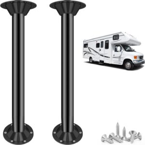 Heavy-Duty RV Table Legs & Base Mount - Matte Black