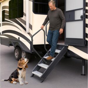 KUAFU RV Handrail for Triple/Quad Steps - No Drill Needed