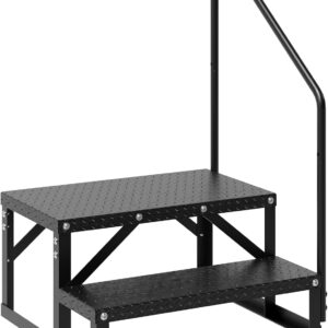 Heavy-Duty RV Steps with Handrail (2 Steps, 660 Lbs)