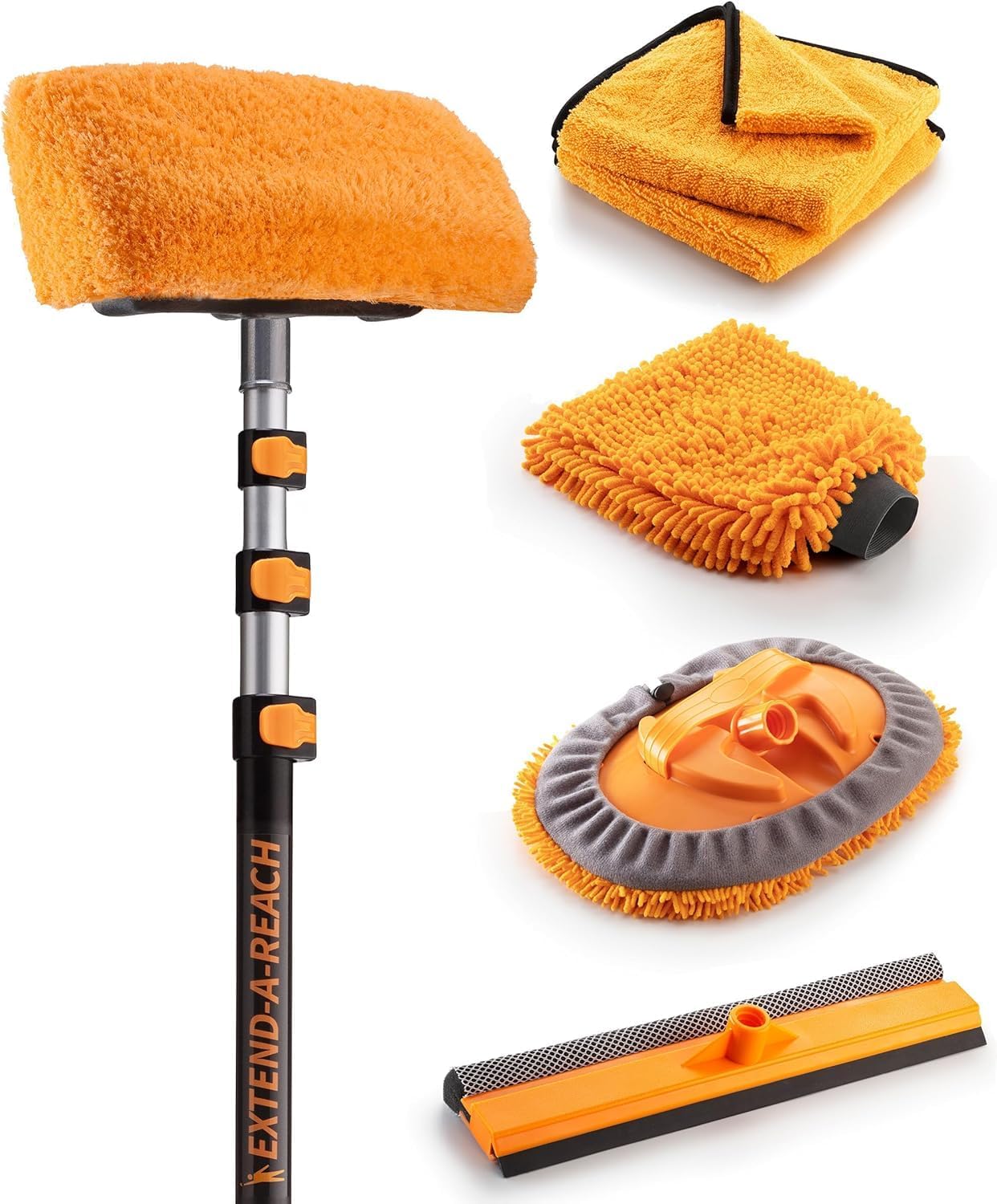 Car & RV Wash Brush Kit with 20ft Extendable Pole