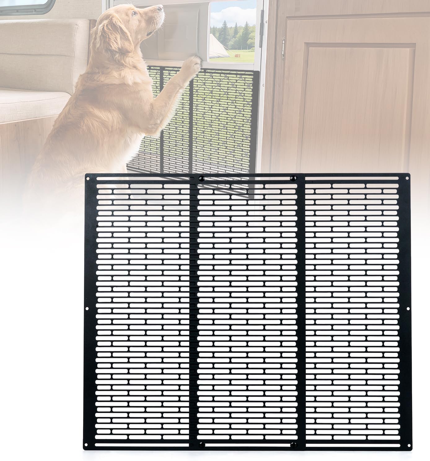 Heavy-Duty RV Screen Door Protector - Pet-Resistant Mesh Guard