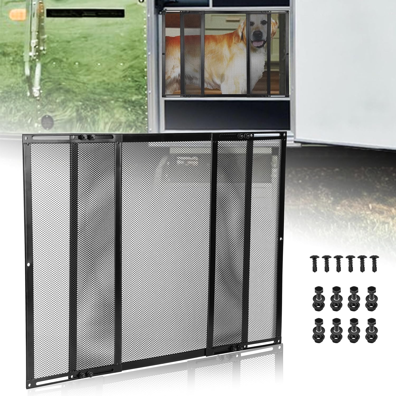 RVZONE RV Screen Door Protector 21.5"-35" Adjustable