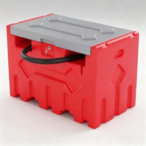52 Gal Diesel Transfer Tank w/ 12V Pump & Auto Shut-Off Nozzle - Red