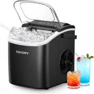 EUHOMY Countertop Ice Maker, 26lbs/24H, Black