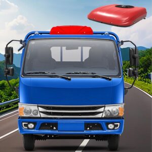 12V/24V Rooftop RV AC, Shock-Absorbing, Quiet Cooling White/Red