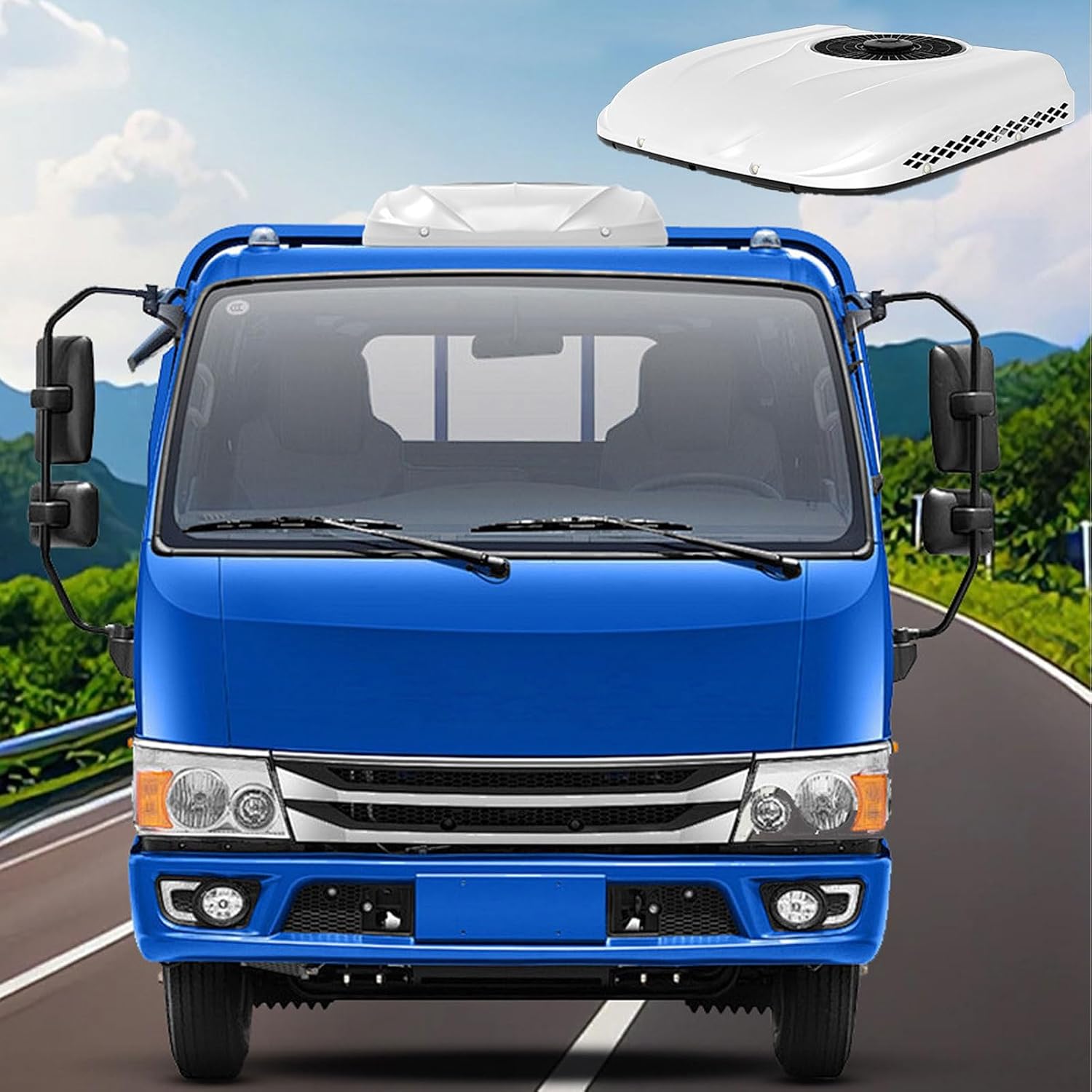 AoForce 12V Rooftop AC for Van/RV - White