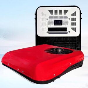 AoForce RV Rooftop AC 12V/24V, 7-Blade Quiet Cooling Camper AC (Red, 12V)