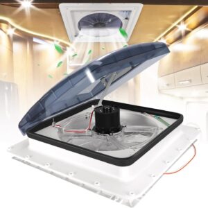 RV Roof Vent Fan 12V w/ Remote, 36x36cm Bathroom Exhaust