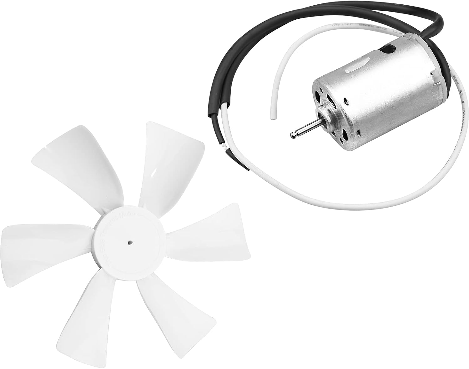 RVMATE 6" White RV Vent Fan Blade - 12V D-Shaft Motor