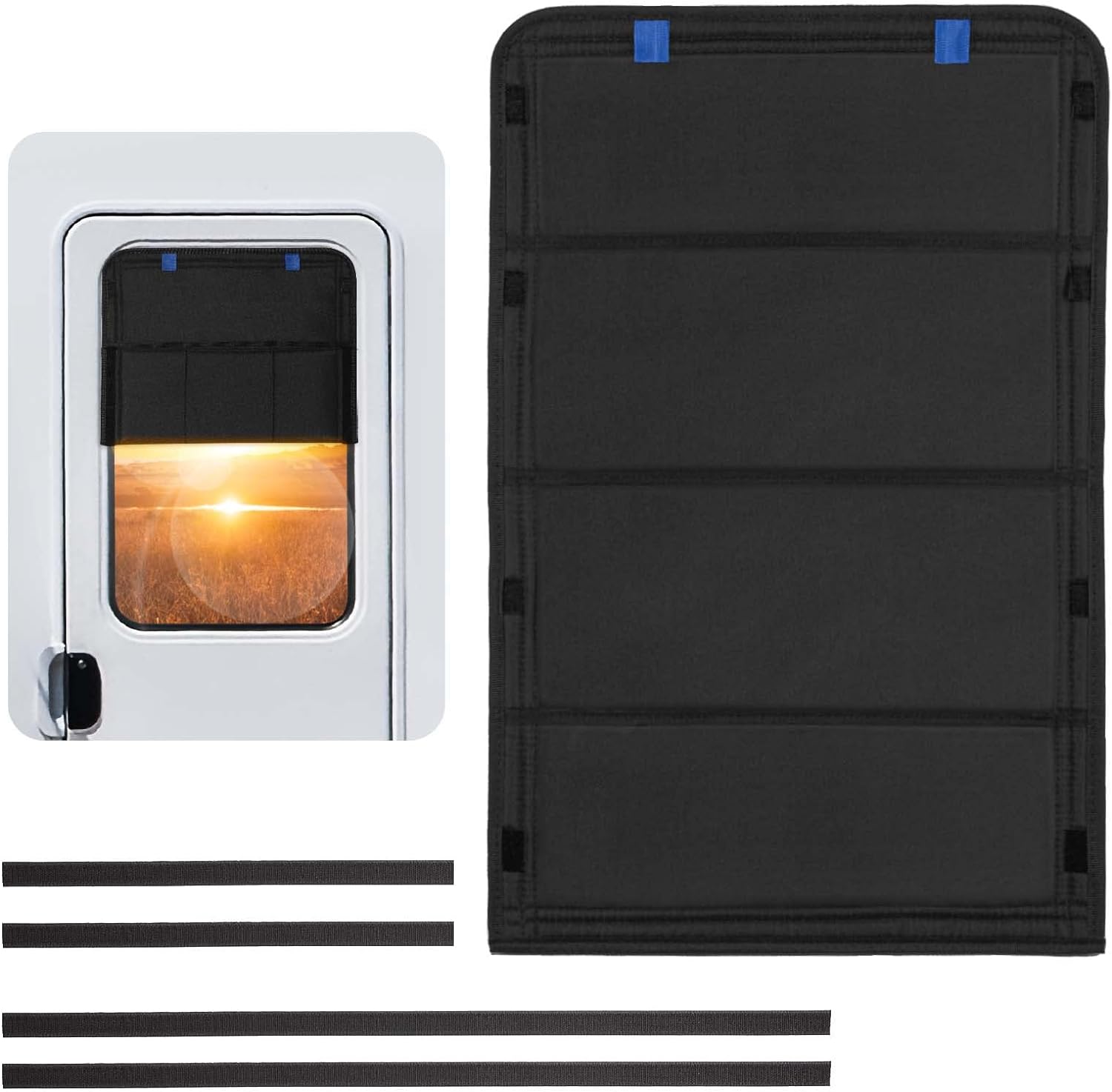 Funomo RV Window Shade, Foldable Blackout Cover - 25x16in
