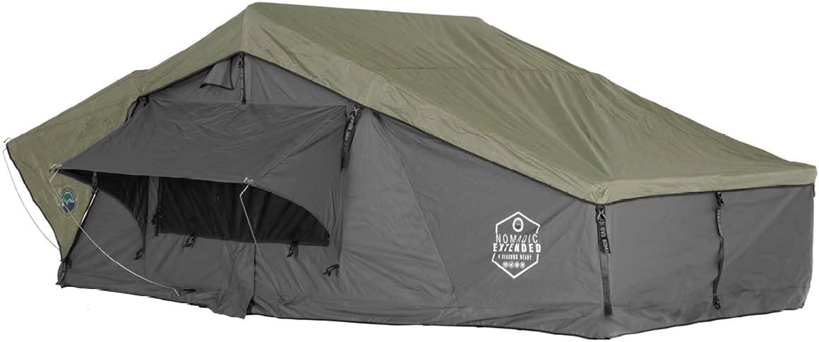 Nomadic 4 Extended Soft Shell Rooftop Tent - Grey & Green