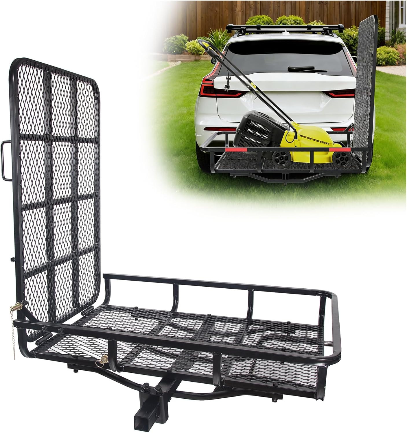 ECOTRIC 500lb Hitch Basket Carrier with Mobility Ramp