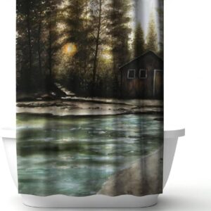 Begin Home 4240-7174-LA189 Rustic Forest Shower Curtain
