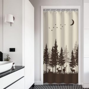 RosieLily Deer Shower Curtain, 36x72" Rustic Wildlife Print