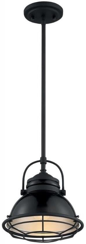 Nuvo Upton 1-Light Small Pendant – Black/Silver Coastal Fixture