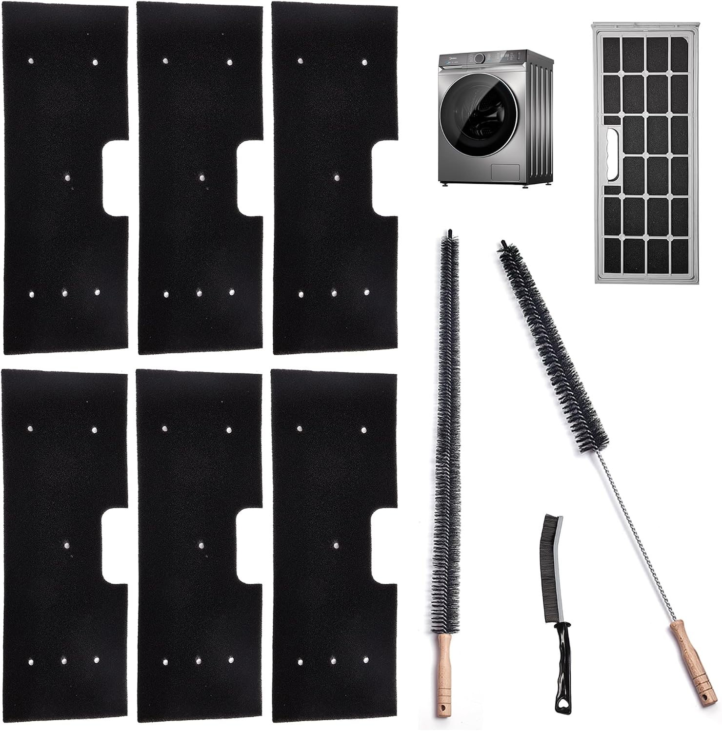 6-Pack WH01X35719 Lint Filters & Brush Set for GE Dryers