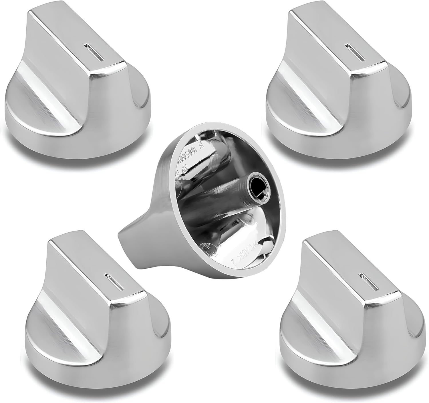 Stainless Steel Cooktop Knobs for Whirlpool, 5-Pack