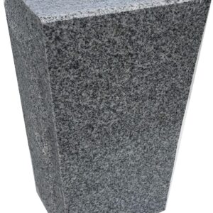 Tapered Granite Memorial Vase | 5” x 4” x 9” | Gray Granite